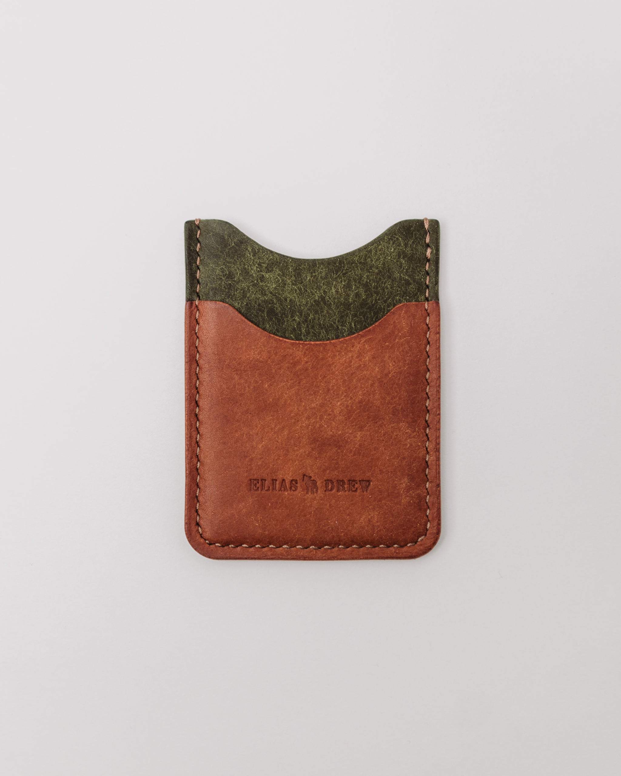 No. 4433 - Cardholder (Cognac & Olive) – Elias Drew Leather